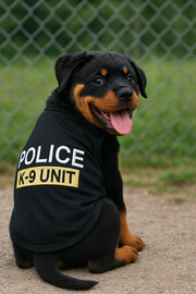 Parisian Pet 'Police' K-9 Unit Dog Outfit – Comfortable Uniform for Small Dogs & Cats, Black