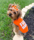 Load image into Gallery viewer, Parisian Pet 'Free Hugs' Embroidered Dog T-Shirt – Trendy Casual Outfit for Small Dogs & Cats, Orange - Valentine's Day

