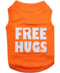 Load image into Gallery viewer, Parisian Pet 'Free Hugs' Embroidered Dog T-Shirt – Trendy Casual Outfit for Small Dogs & Cats, Orange - Valentine's Day
