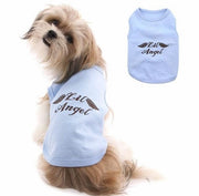 Parisian Pet 'Lil Angel' Dog & Cat T-Shirt – Comfortable & Lightweight Embroidered Novelty Pet Shirt – Light Blue