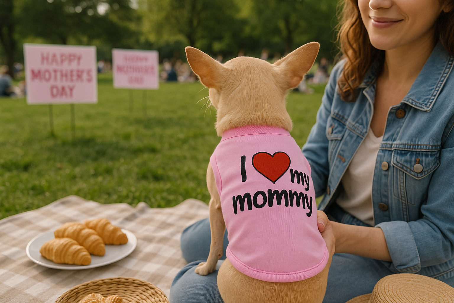 Parisian Pet 'I Love Mommy' Dog & Cat Shirt - Cute Pet T-Shirt, Pink-Valentine's Day