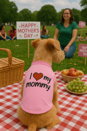 Parisian Pet 'I Love Mommy' Dog & Cat Shirt - Cute Pet T-Shirt, Pink-Valentine's Day