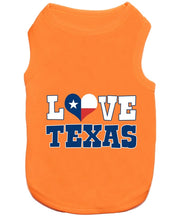 Parisian Pet 'Love Texas' Pet T-Shirt – Trendy Texas-Themed Outfit for Small Dogs & Cats, Orange