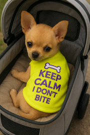 Parisian Pet 'Keep Calm' T-Shirt for Dogs & Cats – Fun & Relaxing Pet Apparel, Light Green