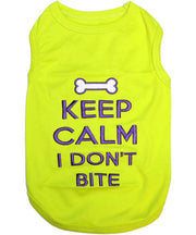 Parisian Pet 'Keep Calm' T-Shirt for Dogs & Cats – Fun & Relaxing Pet Apparel, Light Green