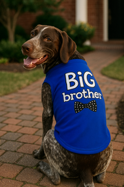 Parisian Pet 'Big Brother' Embroidered Pet T-Shirt – Cute Sibling Announcement Dog Shirt for Dogs & Cats, Blue