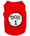 Load image into Gallery viewer, Parisian Pet 'Dog 1' Dog Shirt – Fun Slogan Cotton Pet T-Shirt for Dogs & Cats, Red
