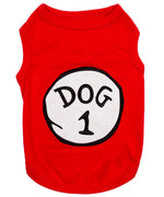 Parisian Pet 'Dog 1' Dog Shirt – Fun Slogan Cotton Pet T-Shirt for Dogs & Cats, Red