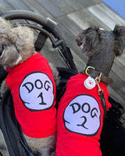 Parisian Pet 'Dog 1' Dog Shirt – Fun Slogan Cotton Pet T-Shirt for Dogs & Cats, Red