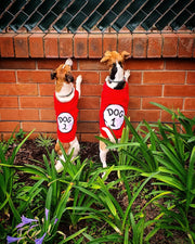 Parisian Pet 'Dog 1' Dog Shirt – Fun Slogan Cotton Pet T-Shirt for Dogs & Cats, Red