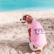 Parisian Pet 'XOXO' Soft Cotton Slogan Dog T-Shirt – Trendy and Comfortable Outfit for Small Dogs & Cats, Pink-Valentine's Day