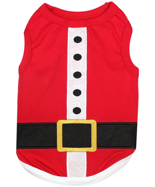 Parisian Pet 'Santa'Dog Shirt - Christmas Pet Apparel for Holiday Cheer, Red