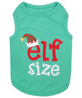 Load image into Gallery viewer, Parisian Pet Embroidered 'Elf Size Shirt' - Holiday Pet Apparel & Christmas Dog Clothes, Green
