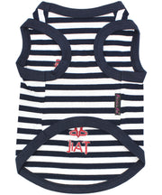 Parisian Pet 'Lobster Chasing Tail' Dog Shirt – Nautical Cotton Pet T-Shirt for Dogs & Cats, Blue & White Stripes