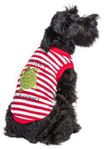 Load image into Gallery viewer, Parisian Pet 'Turtley Awesome' Dog Shirt – Fun Slogan Cotton Pet T-Shirt for Dogs & Cats, Red and White Stripes
