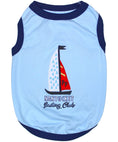 Load image into Gallery viewer, Parisian Pet 'Sailing Club' Dog Shirt – Nautical Embroidered Pet Apparel for Dogs & Cats, Light Blue
