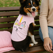Parisian Pet 'Unicorn' Embroidered Dog Shirt – Magical Cotton Pet T-Shirt for Dogs & Cats, Pink