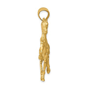 14k Yellow Gold Large Prancing Horse Pendant