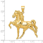 14k Yellow Gold Large Prancing Horse Pendant
