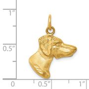 14k Yellow Gold Pointer Dog Head Pendant or Charm