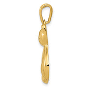 14k Yellow Gold Large Polished Cat Pendant