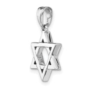 14k White Gold Star of David Pendant, 14mm