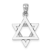 14k White Gold Star of David Pendant, 14mm