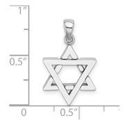 14k White Gold Star of David Pendant, 14mm