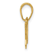 14k Yellow Gold Small Playing Dog Pendant