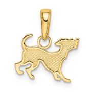 14k Yellow Gold Small Playing Dog Pendant
