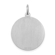 Sterling Silver Laser Etched Bulldog Dog Pendant, 19mm