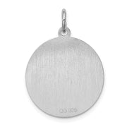 Sterling Silver Laser Etched Chow Dog Pendant, 19mm