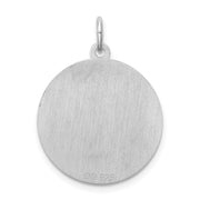 Sterling Silver Laser Etched Golden Retriever Dog Pendant, 19mm