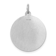 Sterling Silver Laser Etched Miniature Pinscher Dog Pendant, 19mm