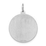 Sterling Silver Laser Etched Rottweiler Dog Pendant, 19mm