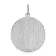 Sterling Silver Laser Etched Schnauzer Dog Pendant, 19mm