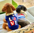Load image into Gallery viewer, Parisian Pet 'Love USA' Patriotic Dog Shirt – Embroidered Pet Apparel for Dogs & Cats, Navy Blue-Valentine's Day

