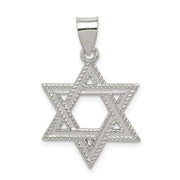 Sterling Silver Satin Textured Star of David Charm or Pendant