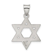 Sterling Silver Satin Textured Star of David Charm or Pendant