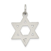 Sterling Silver Antiqued Textured Star of David Charm or Pendant