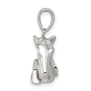 Sterling Silver Polished Horse Head Pendant