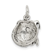 Sterling Silver 12mm Antiqued Bulldog Head Charm or Pendant