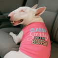 Load image into Gallery viewer, Parisian Pet 'Classy, Sassy, and a Bit Bossy' Dog & Cat T-Shirt – Trendy & Fun Pet Apparel - Pink
