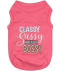 Load image into Gallery viewer, Parisian Pet 'Classy, Sassy, and a Bit Bossy' Dog & Cat T-Shirt – Trendy & Fun Pet Apparel - Pink
