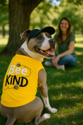 Load image into Gallery viewer, Parisian Pet 'Bee Kind' Embroidered Dog Shirt - Trendy Pet Apparel, Yellow
