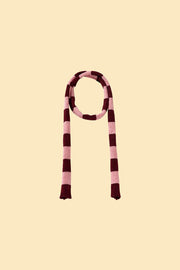 Rosé Bliss Thin Useless Striped Scarf 