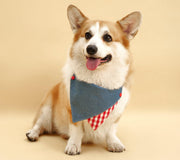Park Day Denim Gingham Print Handmade Bandana 