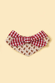 Christmas Morning Gingerbread Man Gingham Print Handmade Bandana 