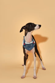 Reversible Denim Cherry Overalls Pet Bandana 