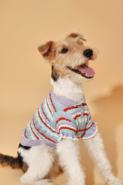 Pet & Me Spring Summer Lavender Ruffle Crochet Short Sleeve Polo Shirt 